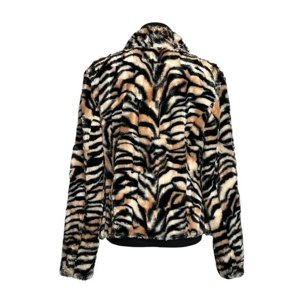 Kate Rosy animal print faux fur open front jacket size Small - Picture 2 of 14